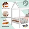 YOUKO House Bed for Children 180 x 90 cm, Pine Wood Montessori Bed with Slatted Frame and Roof, Without Mattress view 3