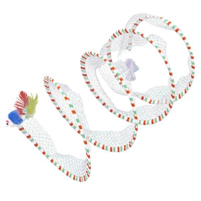 minkissy Foldable Cat Tunnel with Hanging Mice, Plush Durable Fabric, Interactive, Random Color