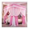 SZITW Bed Canopy Mosquito Net, Blackout and Dustproof, 4-Corner Canopy, Princess Room Decorative Bed Curtain, Pink, 200 x 220 x 200 cm view 1