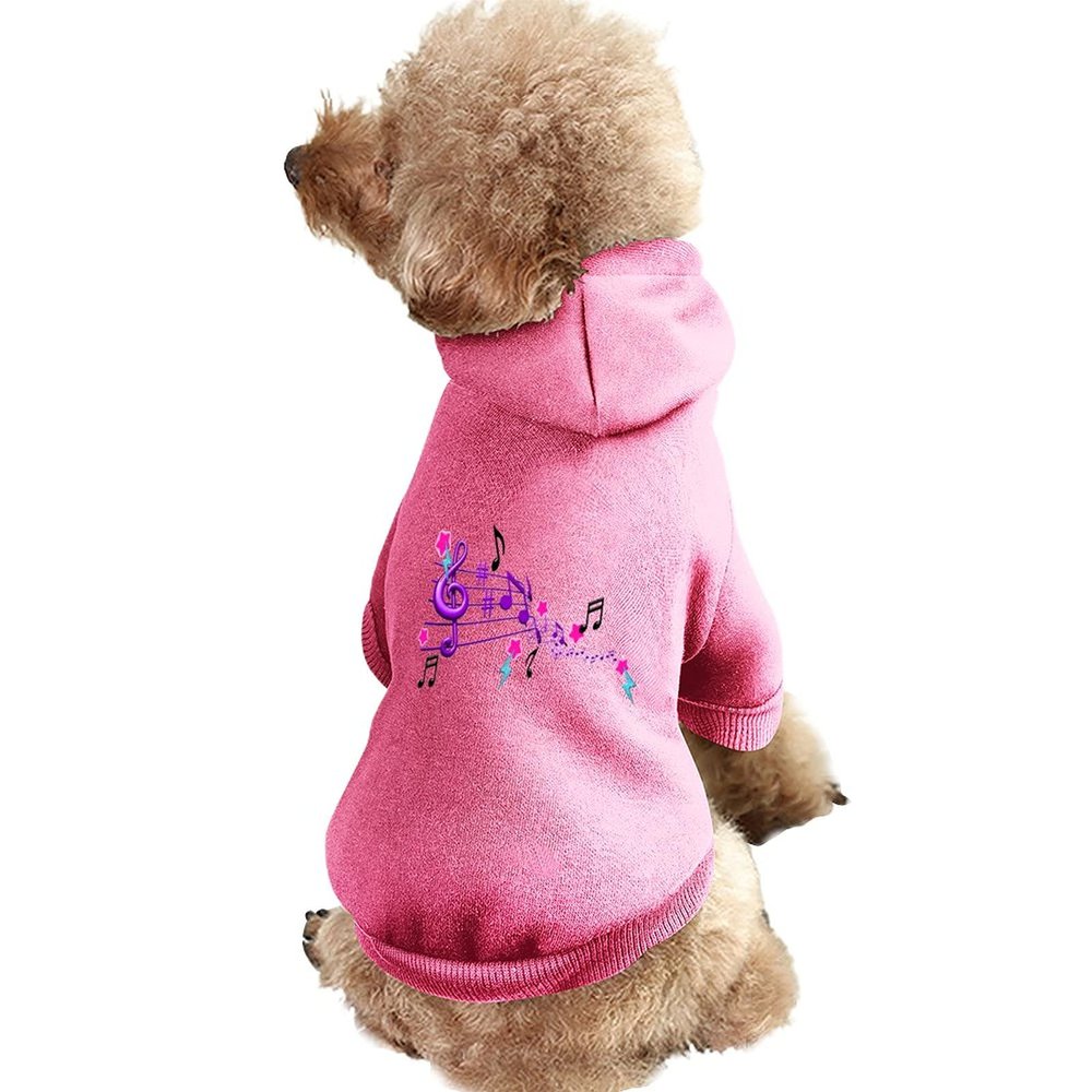 Music Note Dog Sweatshirt, Warm Pet Hoodie for Cats and Dogs