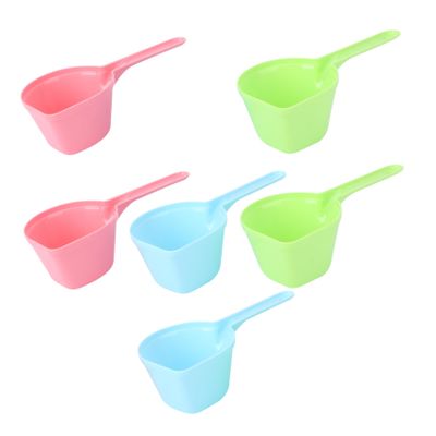 FRCOLOR 6-Piece Dog Food and Water Scoop Set with Measurement Scale, Sturdy and Lightweight for Feeding and Portioning