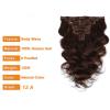 Human Hair Clip-In Extensions, 8 Pieces, 20 Clips, Wavy/Curly, Full Head, Double-Weft view 3