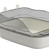 perfk Large Open Cat Litter Box with Scoop, Easy to Clean, Splash-Resistant, Gray view 3