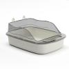 perfk Large Open Cat Litter Box with Scoop, Easy to Clean, Splash-Resistant, Gray view 4