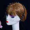 Women's Classic White and Black Birdcage Veil Fascinator Headpiece view 4