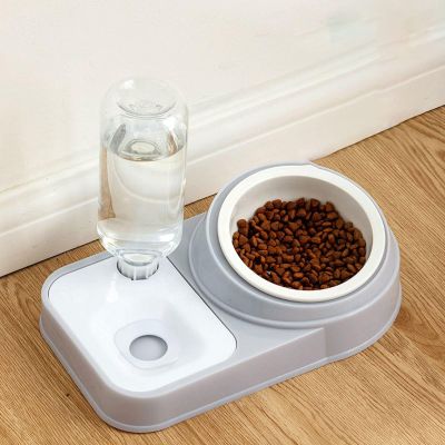Pet Feeding Bowl Set with Automatic Water Refill Bottle