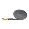 Leather Dog Leash/Long Line, Brass Clip, 15 m, 12 mm, Gray, No Handle view 2