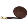 Leather Dog Leash/Long Line for Small & Large Dogs, 3 m, 12 mm, Brown with Hand Loop view 2