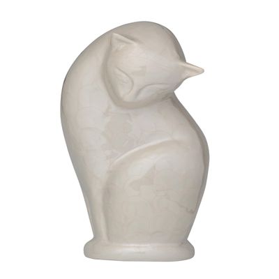Cat Urn for Ashes, Pet Memorial Urn, Cremation Urn, Pearl Cat, 9 in