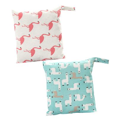 SAFIGLE Diaper Storage Bags with Drawstring, 2-Pack, Blue Linen