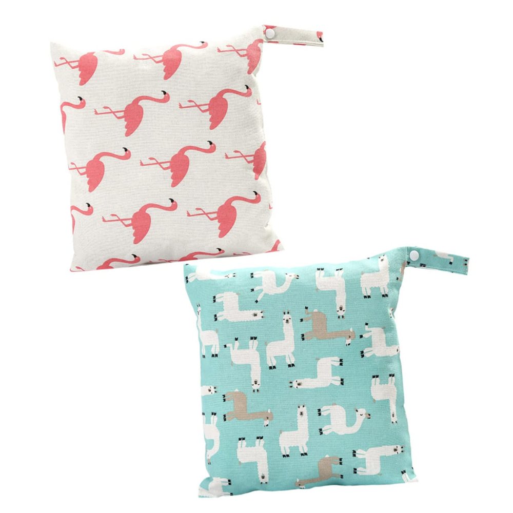 SAFIGLE Diaper Storage Bags with Drawstring, 2-Pack, Blue Linen
