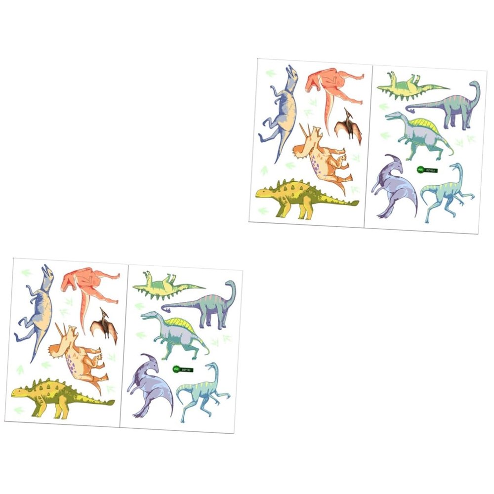 TOYANDONA 2-Piece Dinosaur Wall Sticker Set for Boys and Girls, 10 Unique Dinosaur Stickers for Kids' Rooms, 2 Sheets × 2
