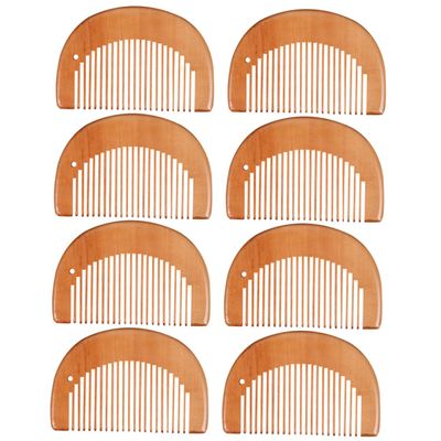DOITOOL 8-Piece Small Antistatic Wooden Comb Set for Hair Care and Styling