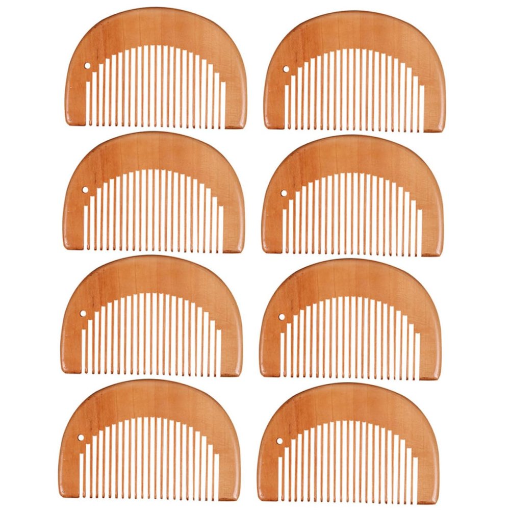 DOITOOL 8-Piece Small Antistatic Wooden Comb Set for Hair Care and Styling