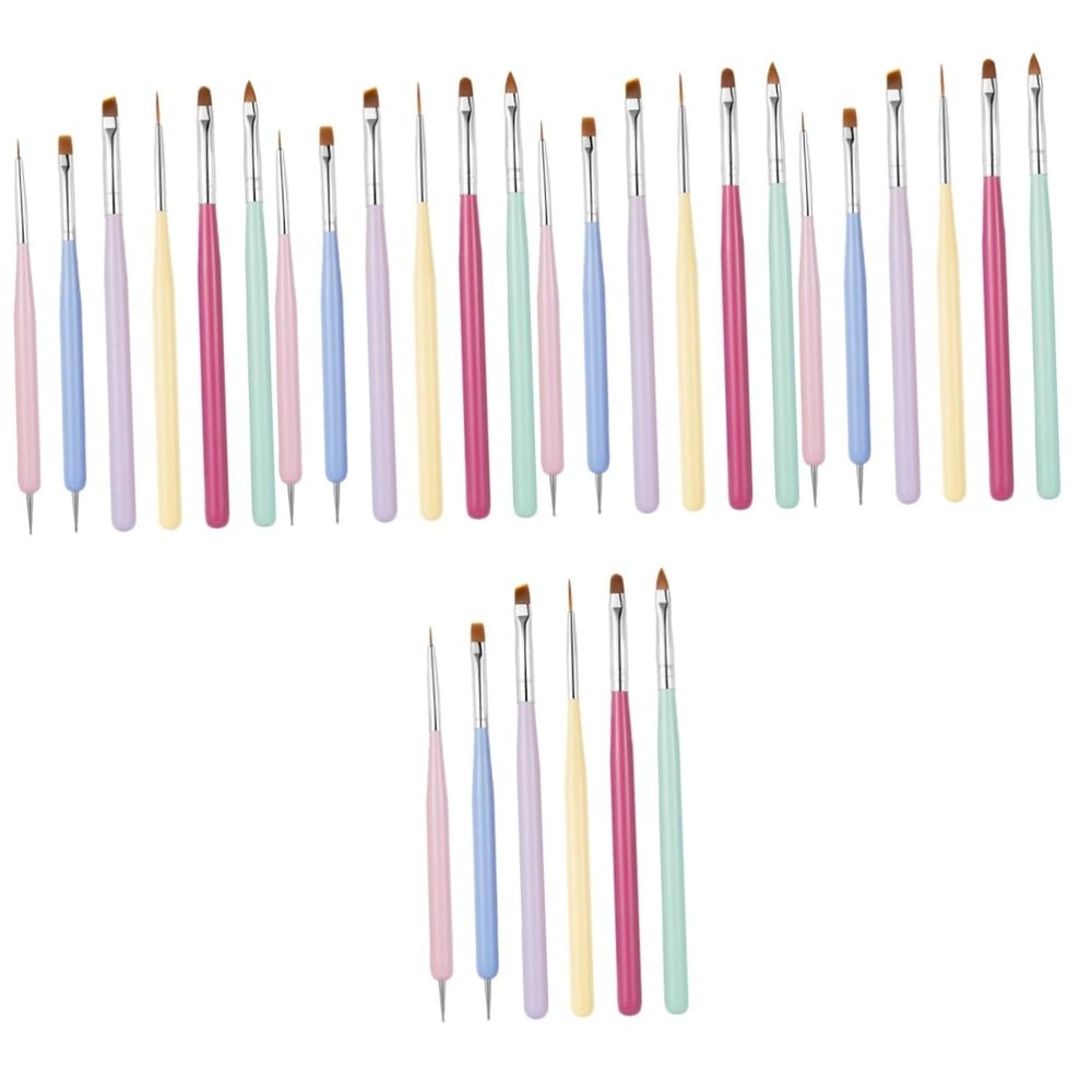 minkissy 30-Piece Pastel Nail Art Brush Set