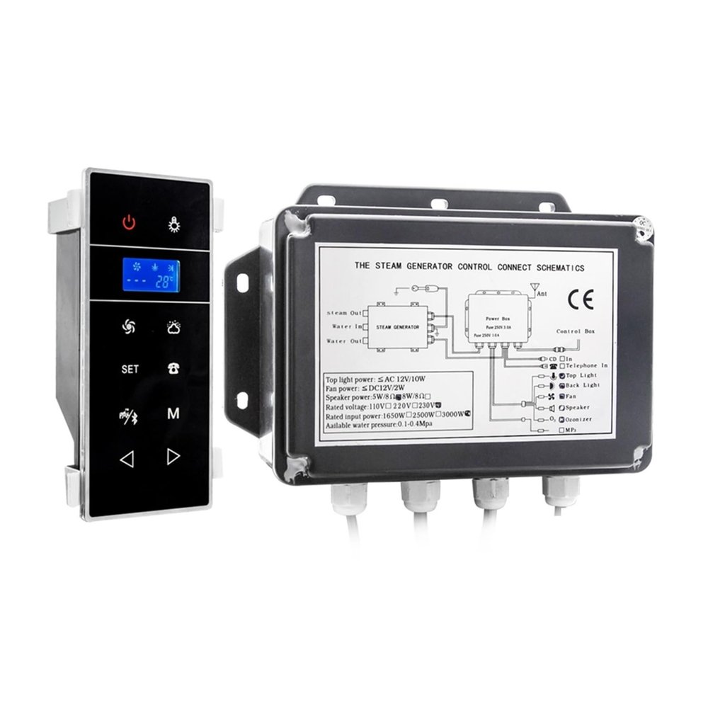 3 kW Wall-Mounted Mini Steam Shower Generator with Bluetooth Controller
