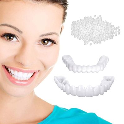 Brigtviee 2 Pairs of Temporary False Teeth Veneers, Upper and Lower, for Women and Men