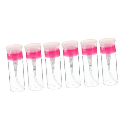 6 Empty 100 ml Plastic Pump Bottles with Push Buttons