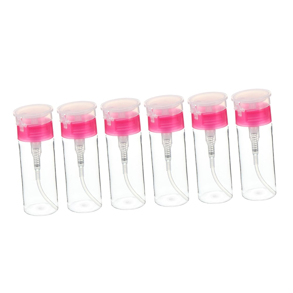 6 Empty 100 ml Plastic Pump Bottles with Push Buttons