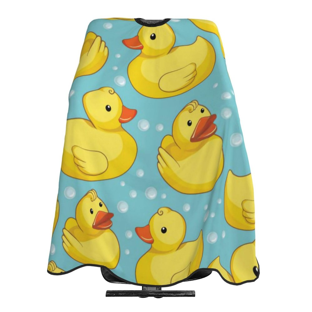 ZORIN Funny Rubber Duck in Blue Pool Hairdressing Cape, Unisex, Black, 140 x 168 cm