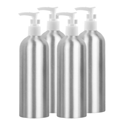 YANCAER 4-Pack 500 mL Refillable Aluminum Pump Bottles, White