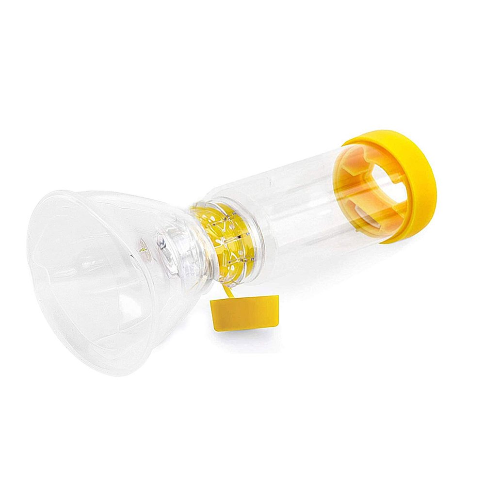 Spacer Chamber Plus Flow-Vu Antistatic with Large Adult Mask (Yellow)