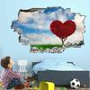 3D Wall Decal with Wall Opening, Love Tree, Green Grass and Sky Clouds view 2