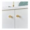 Round Hammered Brass Cabinet Knobs and Handles, Knurled, 28 mm, Medium (Color: Trumpe) view 3