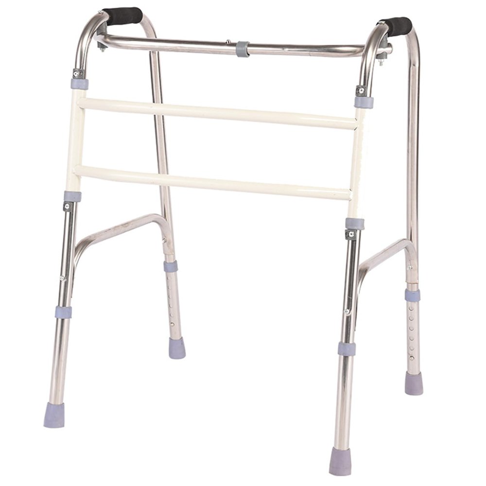 ZXJDP Rollator Walker for Seniors, Height-Adjustable, Lightweight, Foldable Steel-Frame Indoor Walker, Supports up to 290 lb