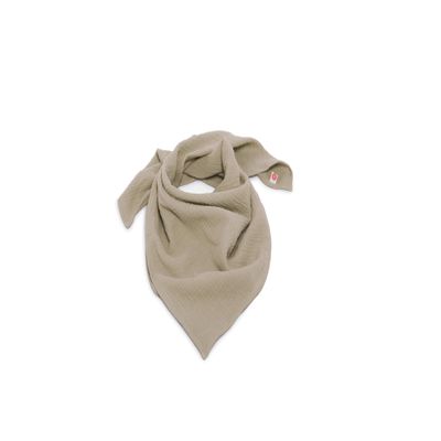 nanito Muslin Cloth 75 x 75 cm Mud, 100% Cotton Double Gauze Muslin, Baby Bandana, Burp Cloth, Security Blanket, Triangle Scarf