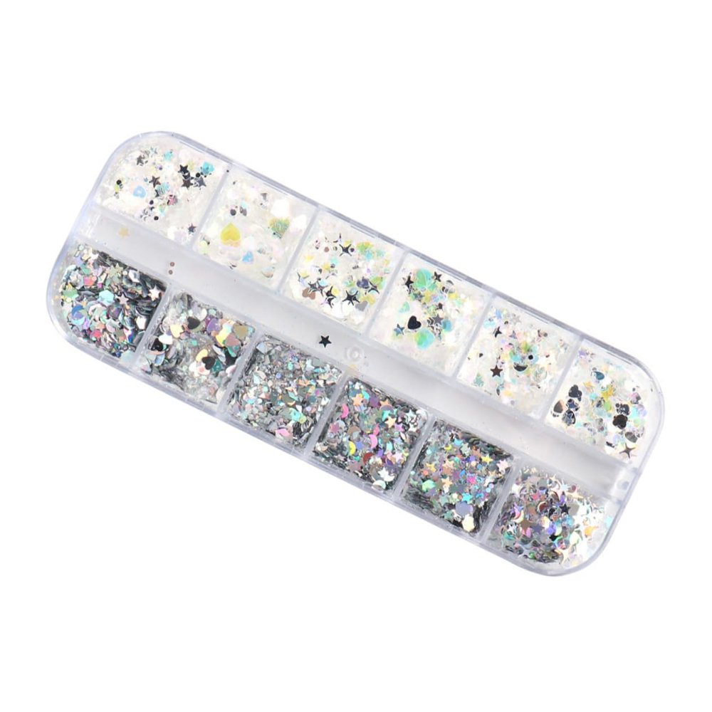 Housoutil Nail Art Sequin Decor, Irregular Stars for Natural and Artificial Nails