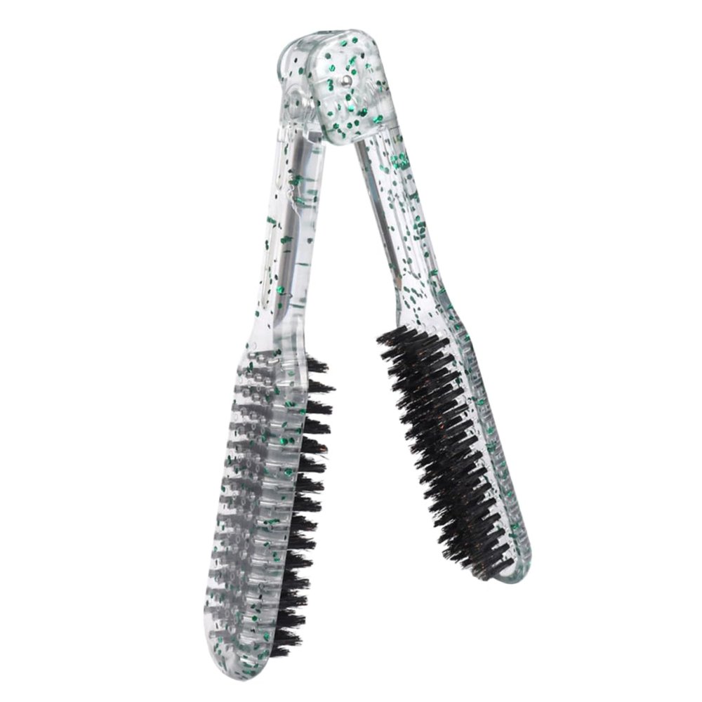 Double-Sided Hair Brush with Clamp for Straightening, ABS Detangling