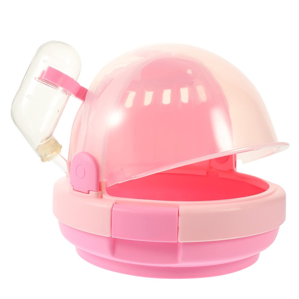 Portable Pink Plastic Hamster Carrier with Handle