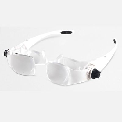 Reading Magnifier, Headband Magnifier for Model-Building Repairs, Adjustable 1.5–3.8x Magnification for Hobbies, Jewelry and Reading, White to Pursue Happiness