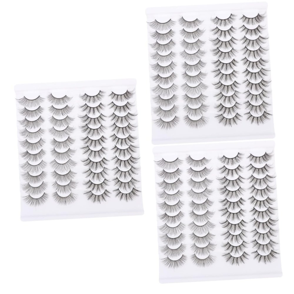 Housoutil 60 Pairs of Natural False Eyelashes for Girls, Realistic Reusable Lashes for Makeup, Salon and Everyday Use