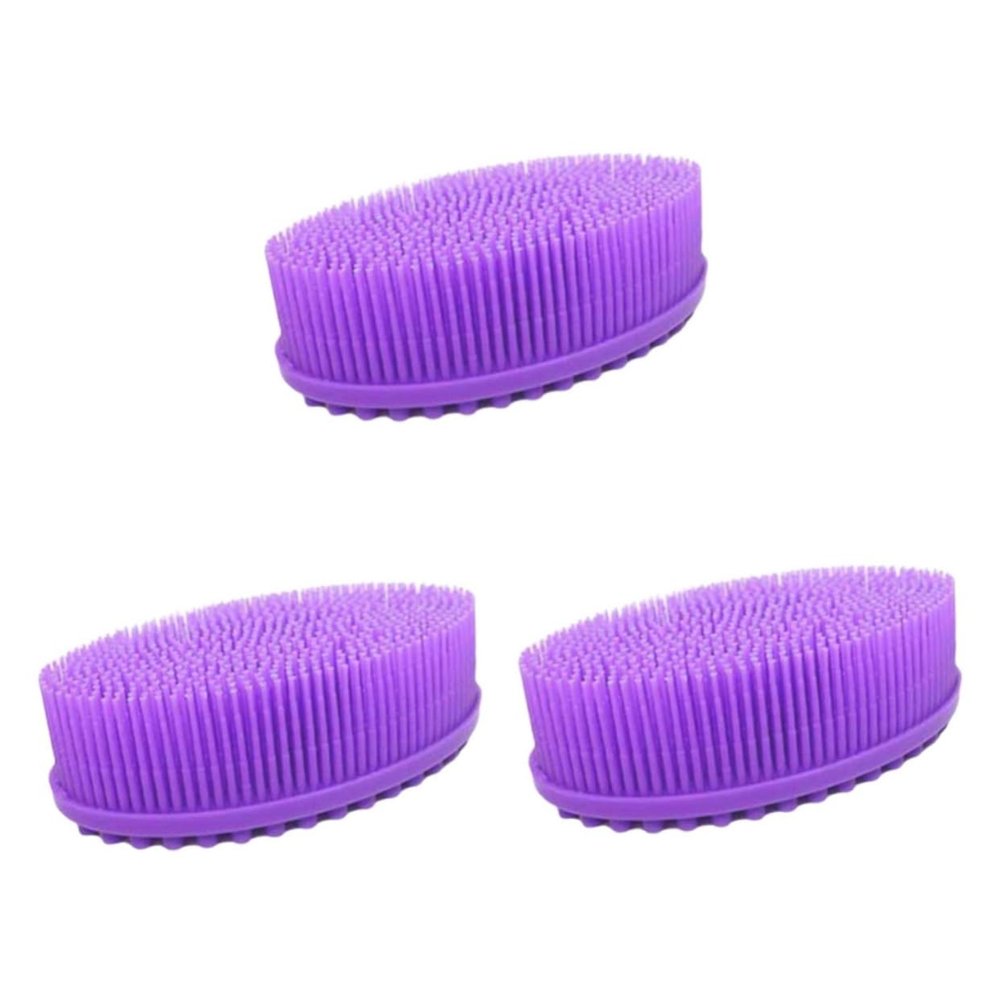 FRCOLOR 3-Piece Silicone Body Brushes, Shower Scrubbers and Massage Brushes for Gentle Washing
