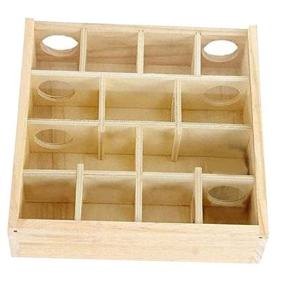 minkissy Wooden Log Hamster Maze, Wear-Resistant Mouse Maze Toy with Holes, Rabbit Toy, Rat Hideout and Hamster Tunnel Accessory