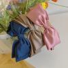 Women's Satin Bow Headband, Black view 4