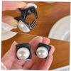 12 Small Black Pearl Hair Clips view 3