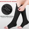 Ailaka 3-Pair Compression Socks with Zipper, 15–20 mmHg Knee-High Socks for Women and Men, Open-Toe, Breathable and Supportive, Black + Beige + Black Copper, L/XL view 2