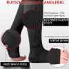 Ailaka 3-Pair Compression Socks with Zipper, 15–20 mmHg Knee-High Socks for Women and Men, Open-Toe, Breathable and Supportive, Black + Beige + Black Copper, L/XL view 3