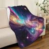 3D Galaxy Flannel Fleece Blanket, Soft Starry Sky Throw, 100 x 130 cm view 3