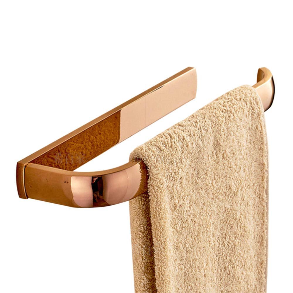 YILDEX Wall-Mounted Towel Holder, All Copper, Self-Adhesive, No Drilling, Rust-Resistant, for Bathroom and Kitchen, Rose Gold_D Anniversary Stabilize