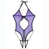 Women's Sexy Backless Mesh Lace-Up Halter Teddy Bodysuit view 2