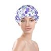 Violet Purple Rose Adjustable Double-Layer Waterproof Shower Cap view 3