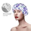 Violet Purple Rose Adjustable Double-Layer Waterproof Shower Cap view 4