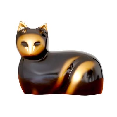 Royal Rapture Kitty Cat Figurine Pet Urn, Bronze, 5 in