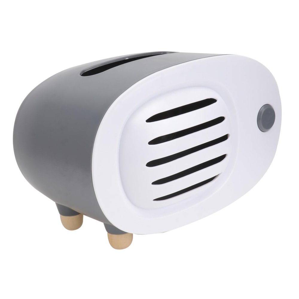 Decorative Radio-Shaped Tissue Box, PP and Wood, White