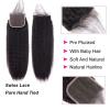 Human Hair Bundles, Kinky Straight with Closure, Brazilian Remy Yaki Extensions, Natural Black view 2