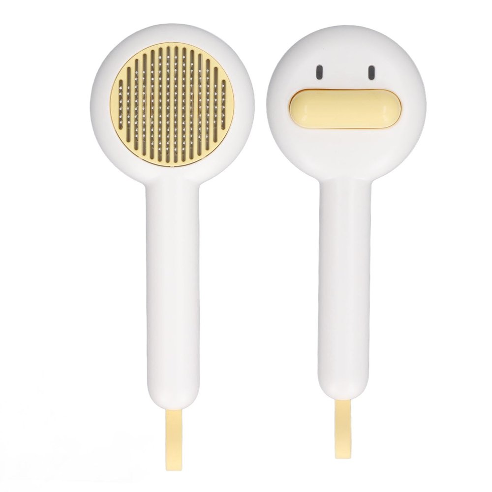 Self-Cleaning Pet Grooming Brush for Cats and Dogs (White)